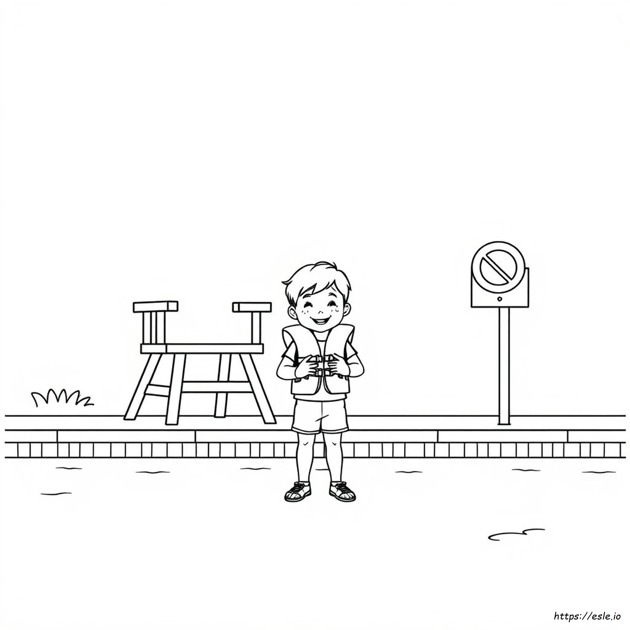 水の安全ぬりえ