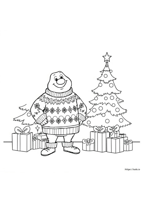 Ugly Sweater Coloring Template
