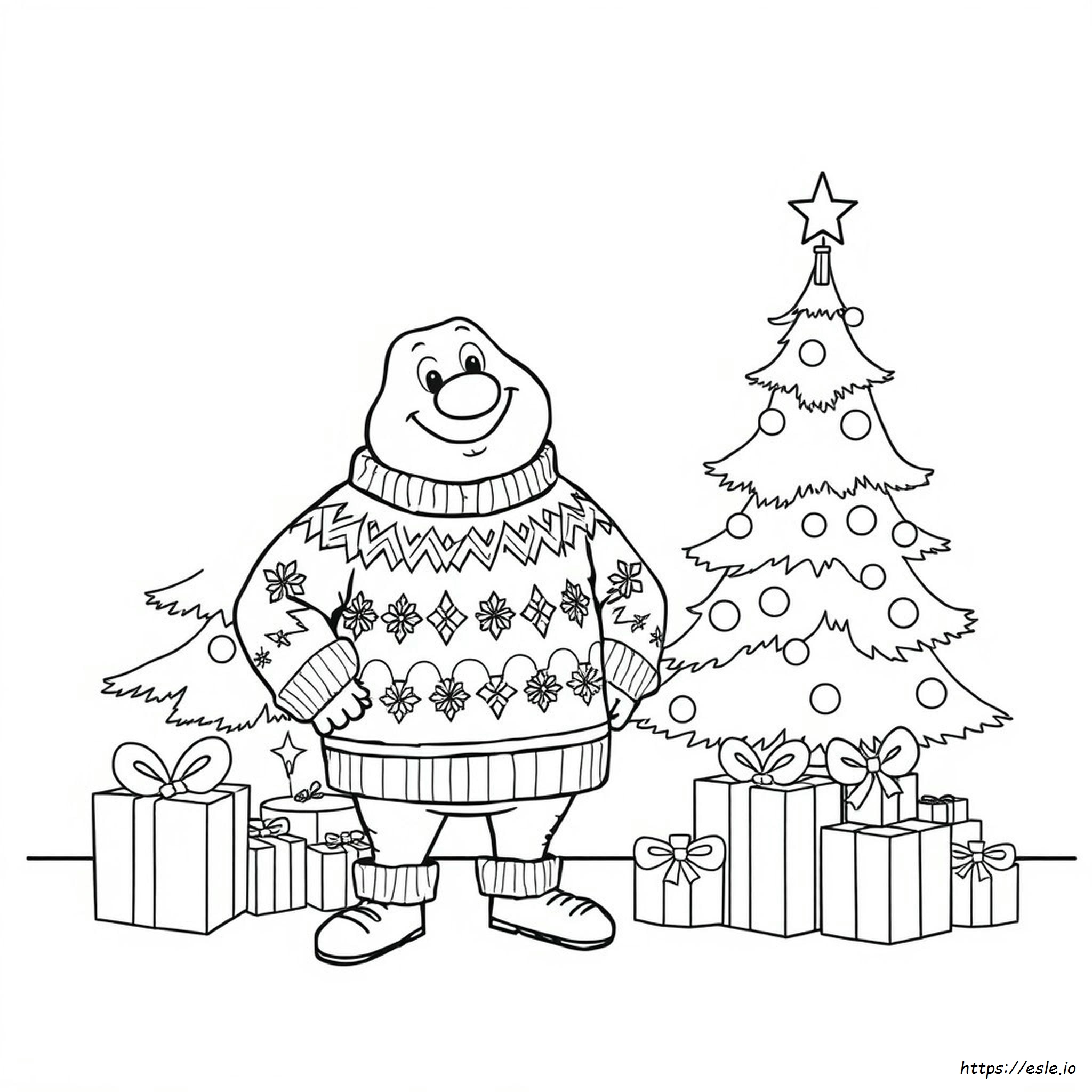 Ugly Sweater Coloring Template