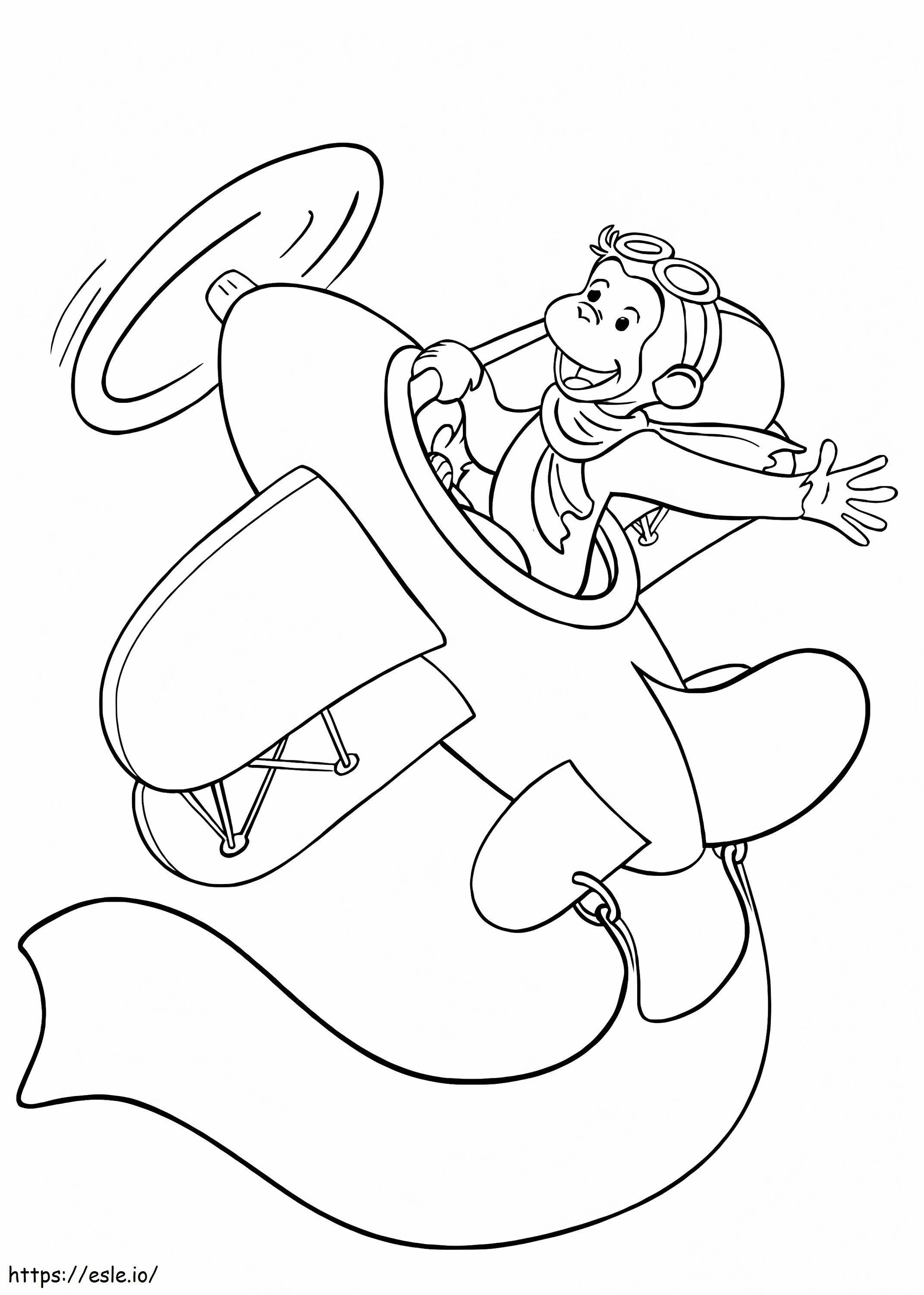 George Driving Plane A4 coloring page