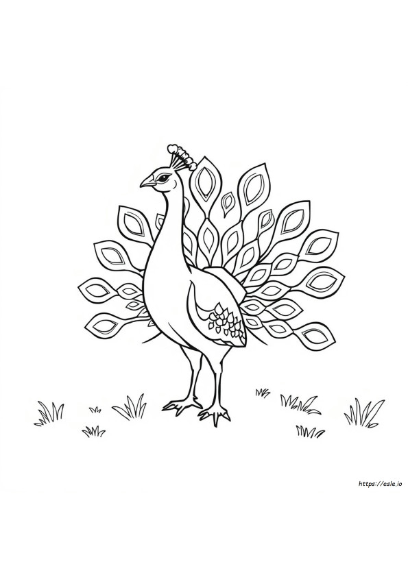 Clipart Cu Păun De Colorat, Alb-Negru
