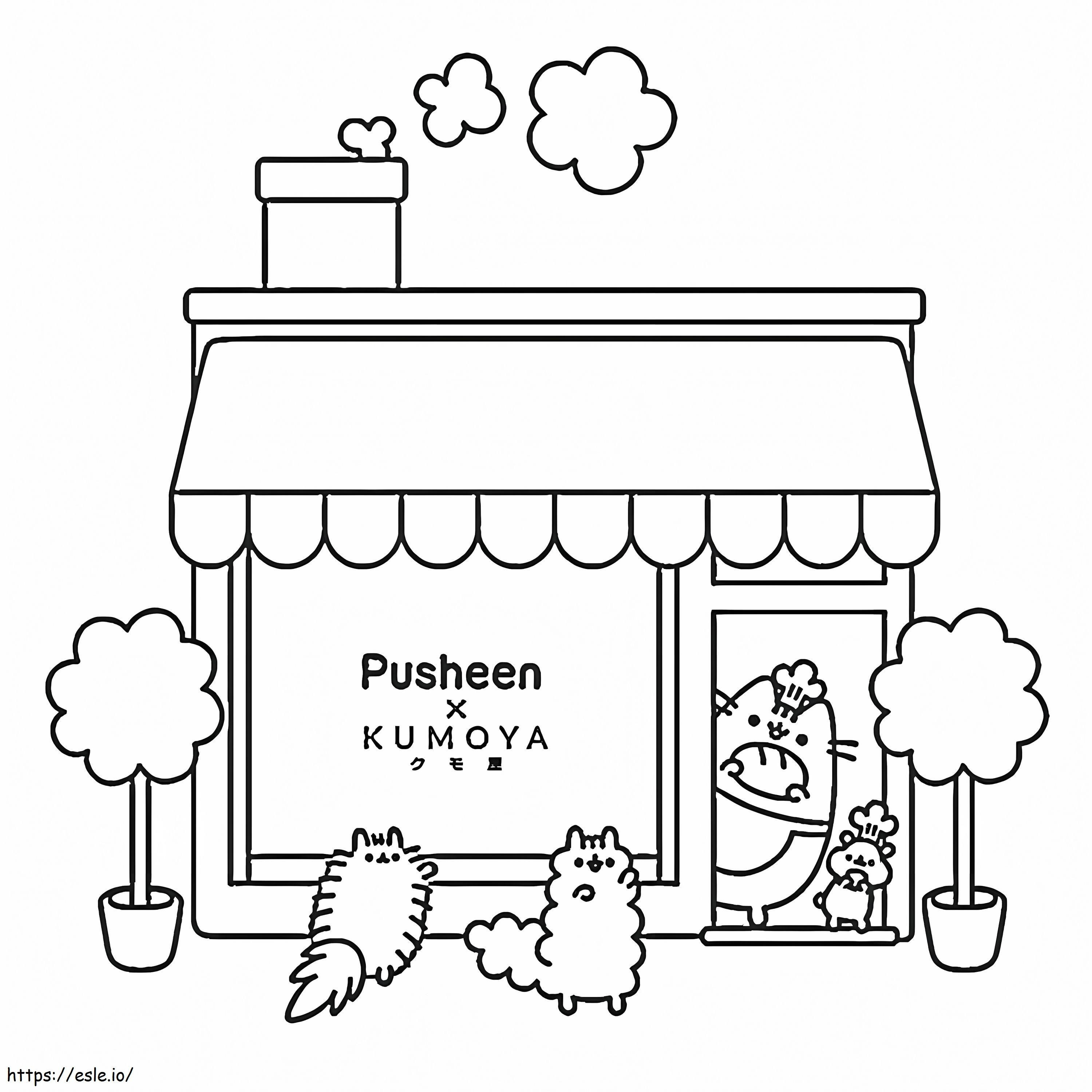 Pusheen House coloring page
