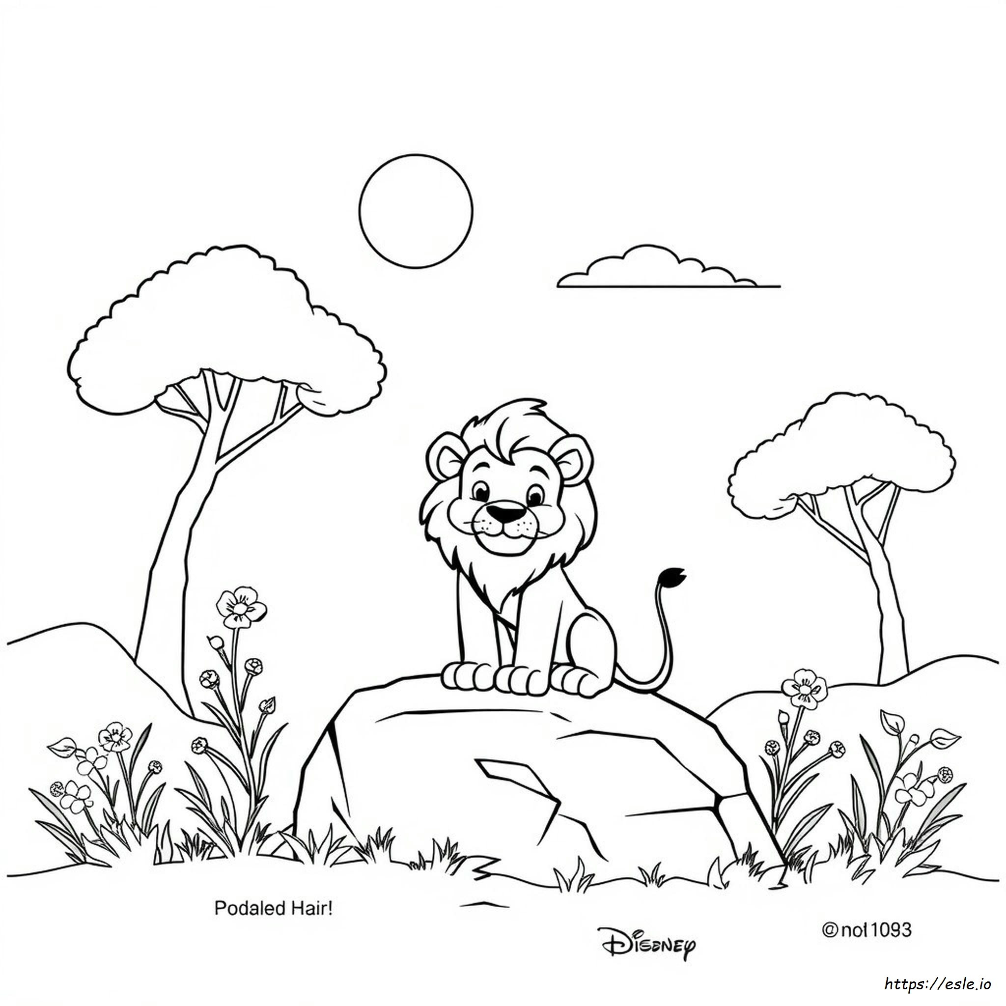 Löwen Cartoon Ausmalbild