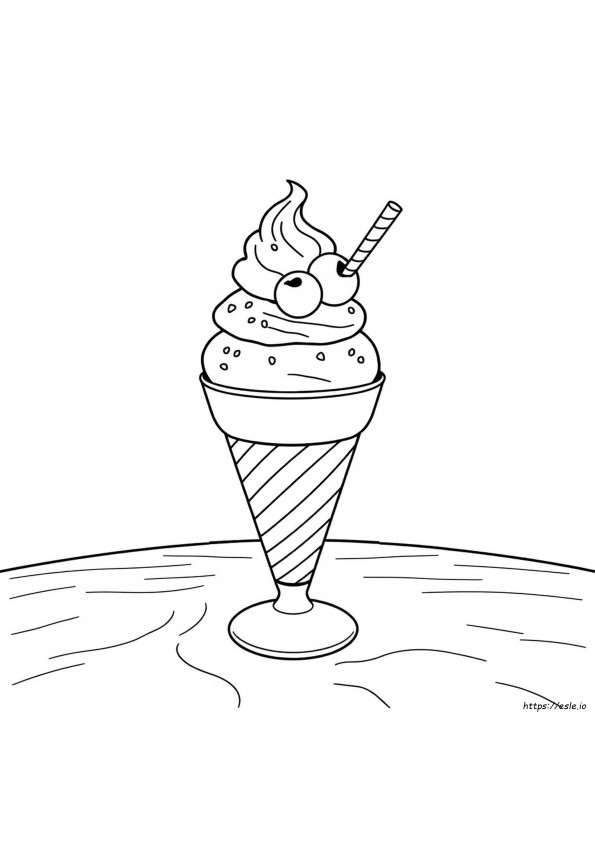 Ice Cream Sundae Coloring Page