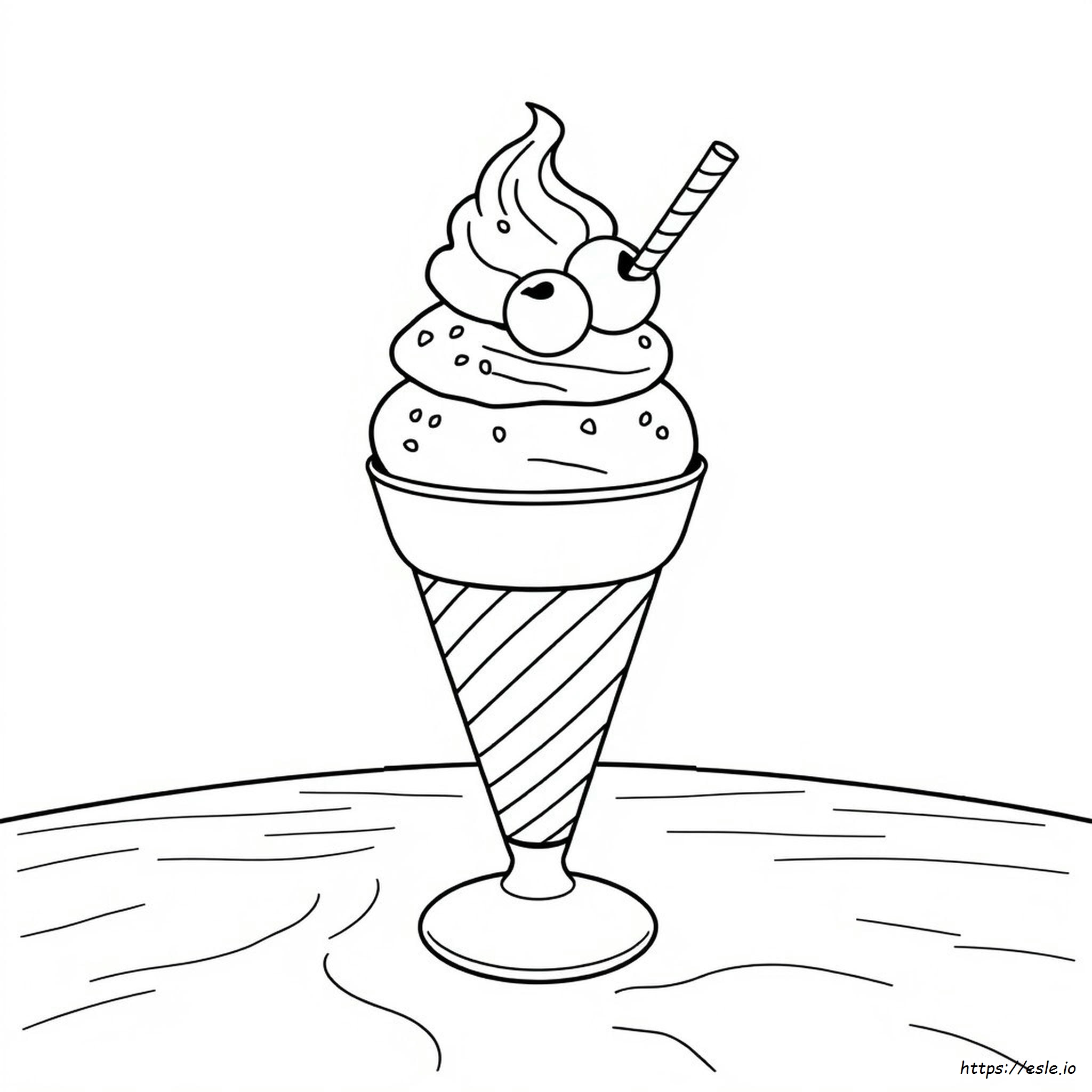 Ice Cream Sundae Coloring Page