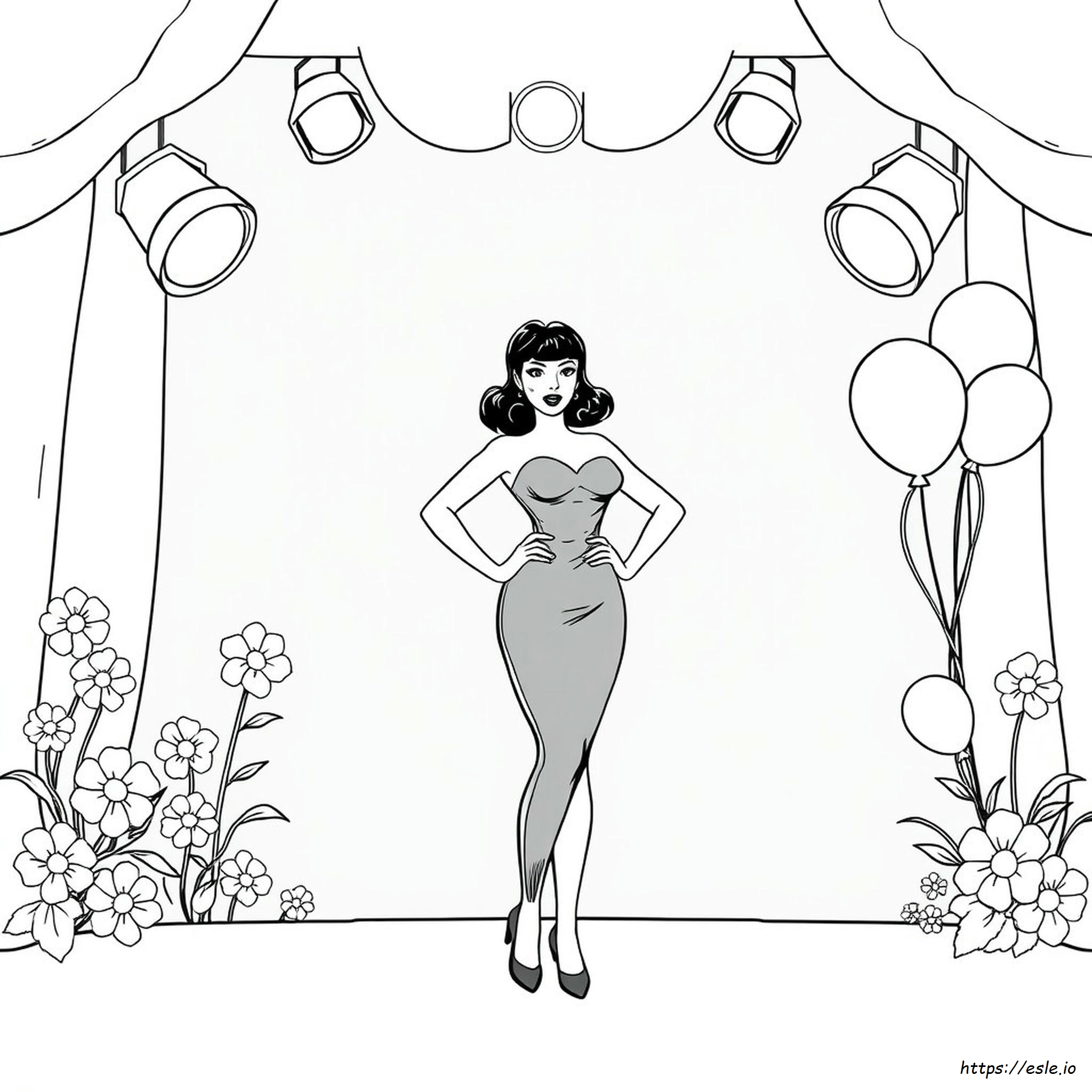 Bettie Page Kleurfoto's kleurplaat