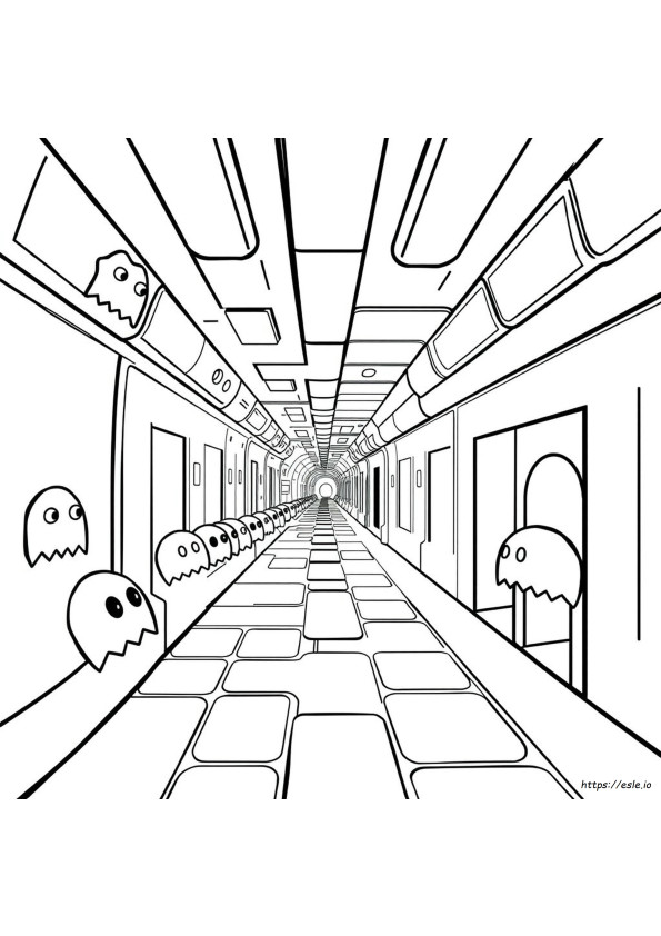 パックマン ぬりえ