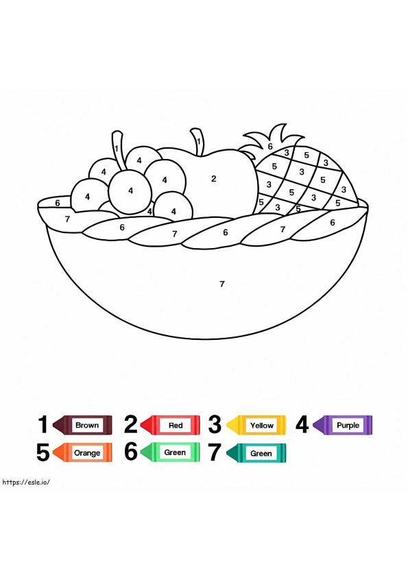 Kolor Miski Owoców Według Numeru kolorowanka