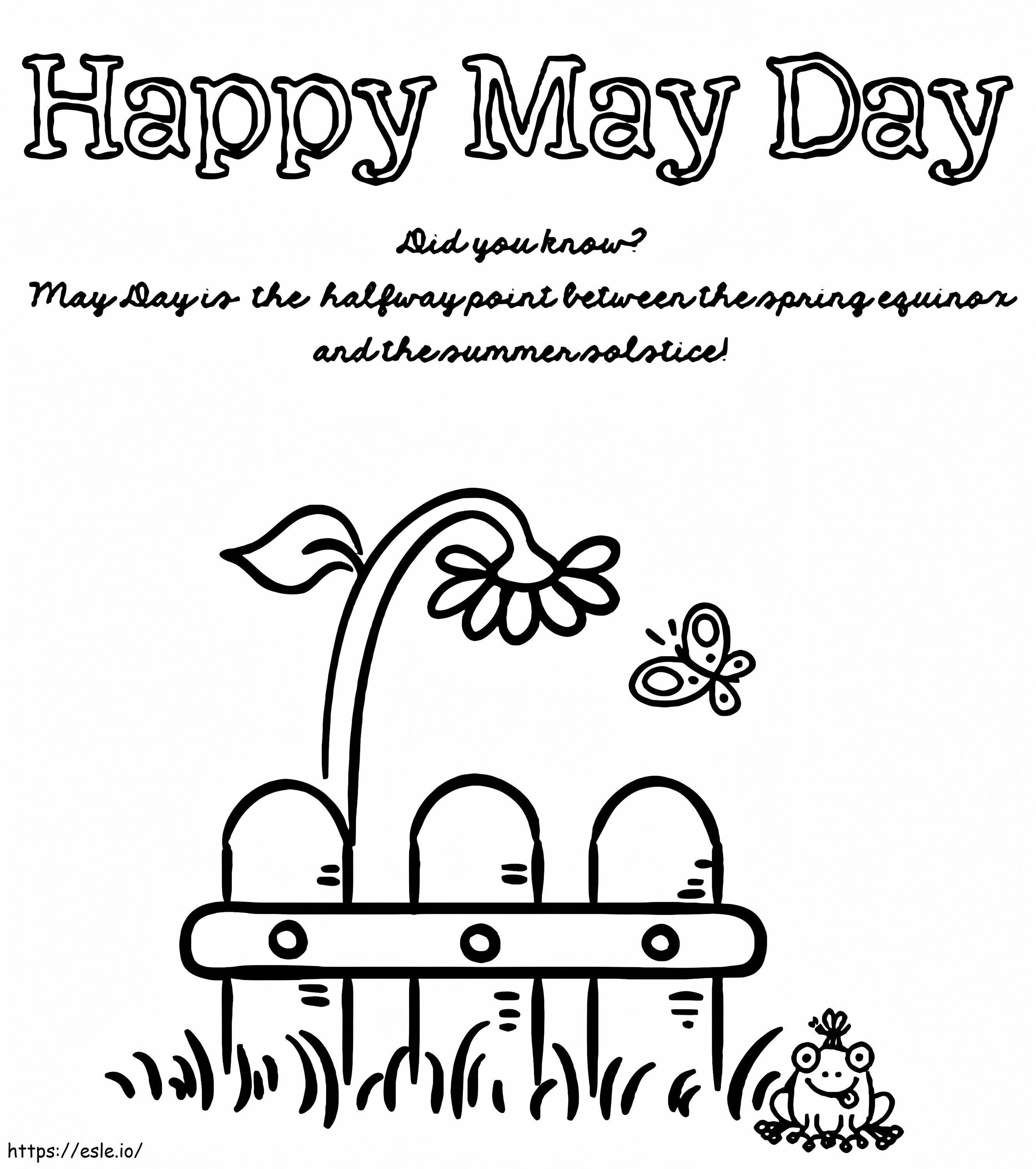 Coloriage Joyeux 1er mai gratuit à imprimer dessin
