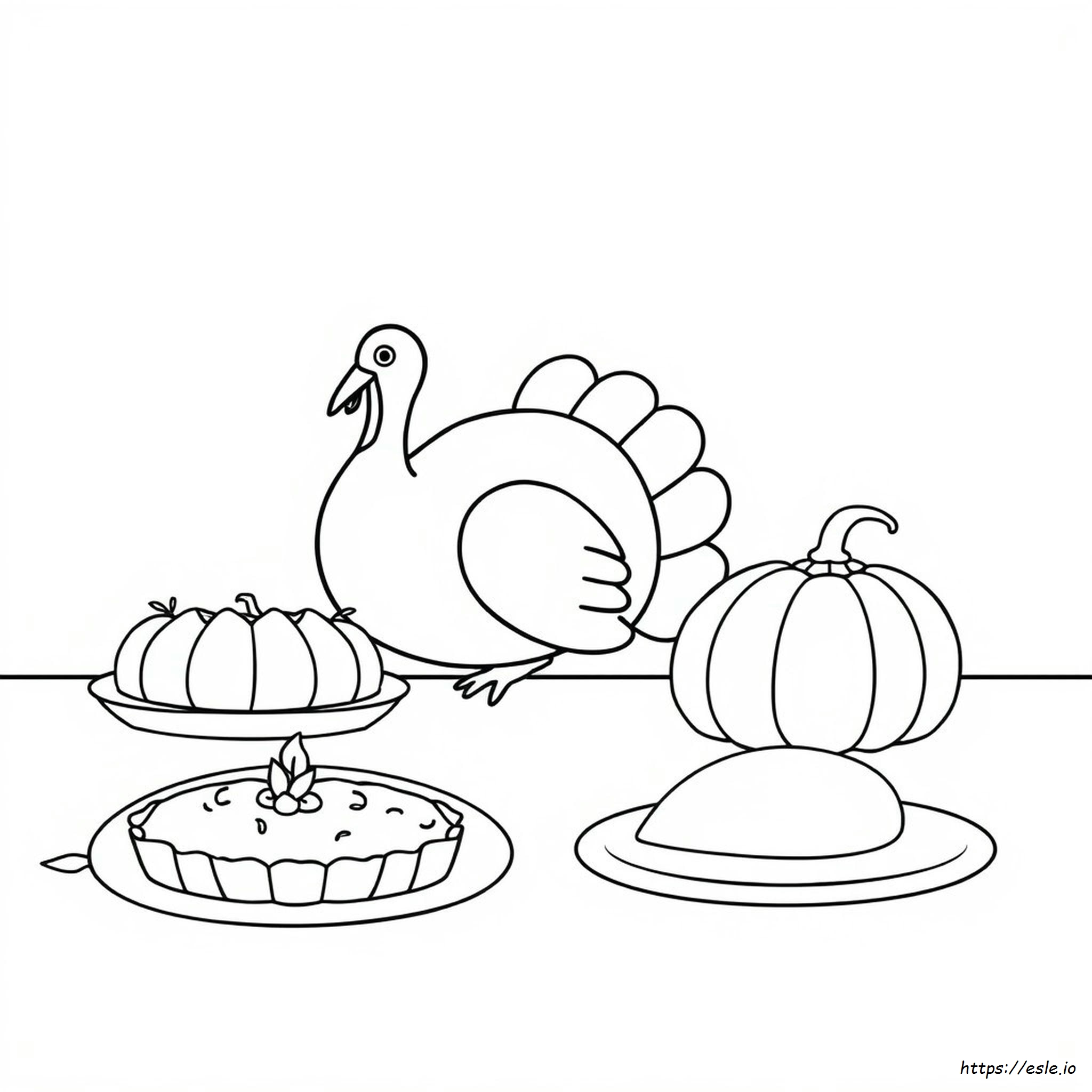 Thanksgiving Food Coloring Pages Free