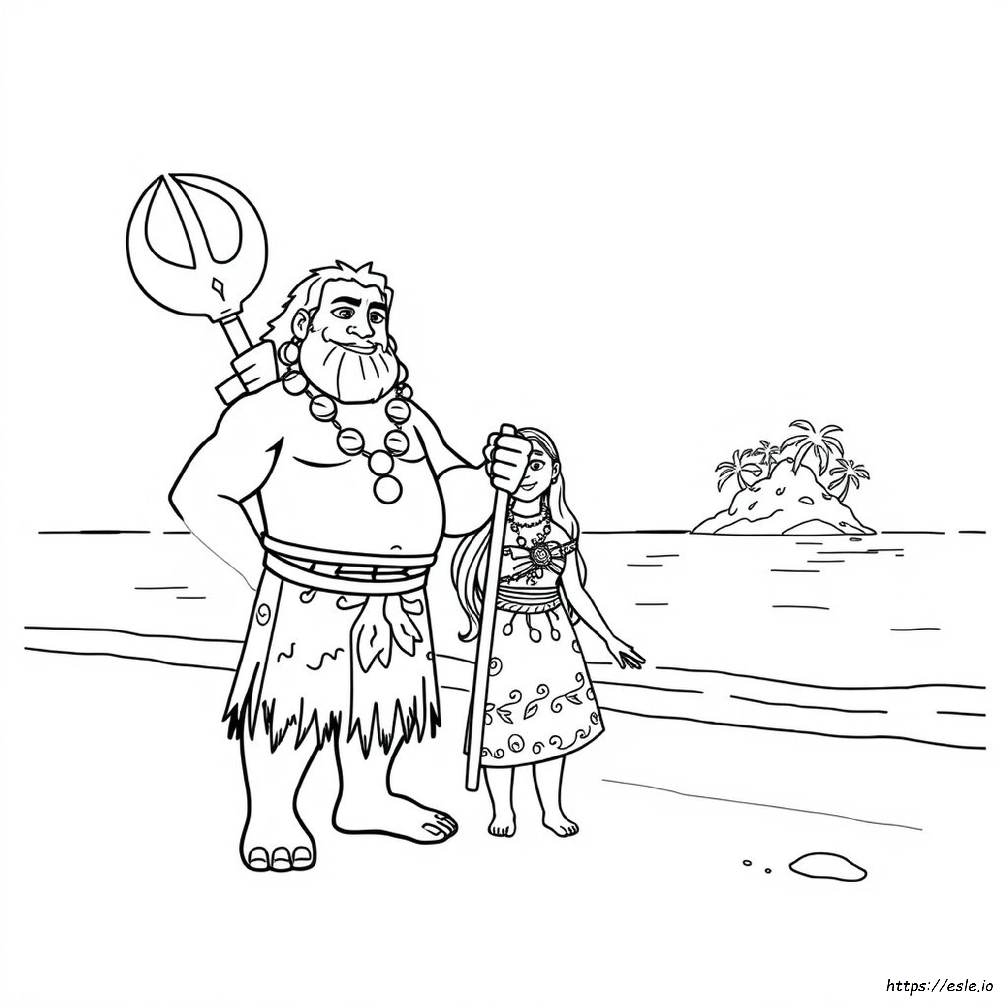 Maui Moana Coloring Page