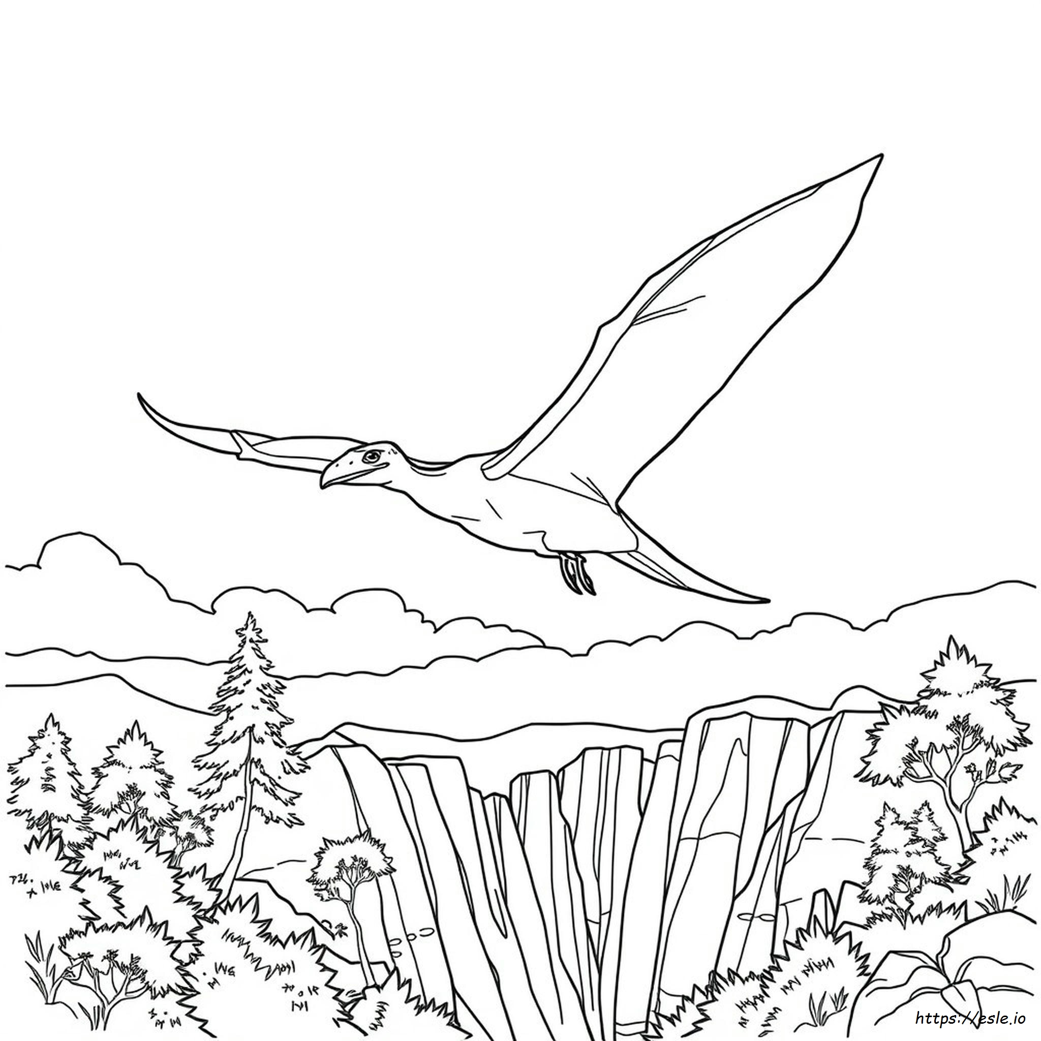 Realistic Pterodactyl Coloring Page