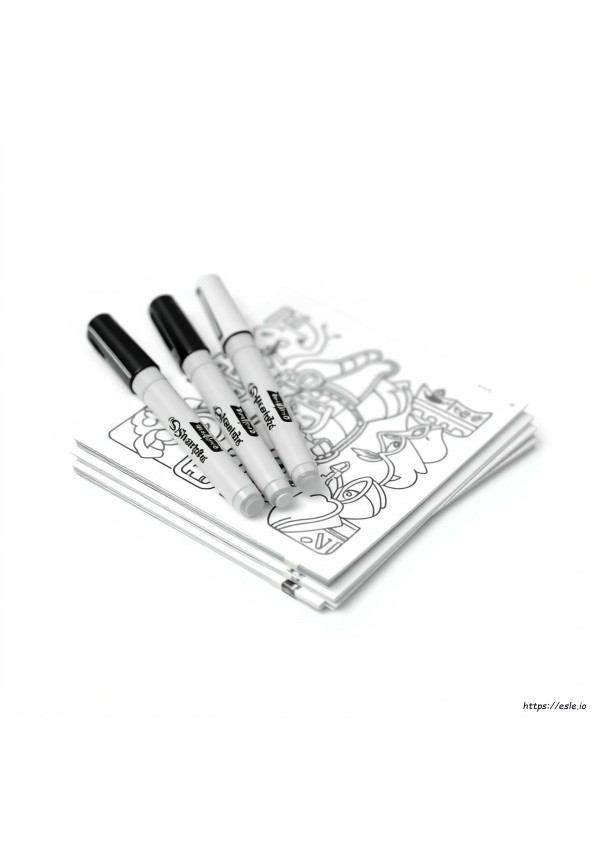 Conjunto De Canetinhas Sharpie Com Desenhos Para Colorir