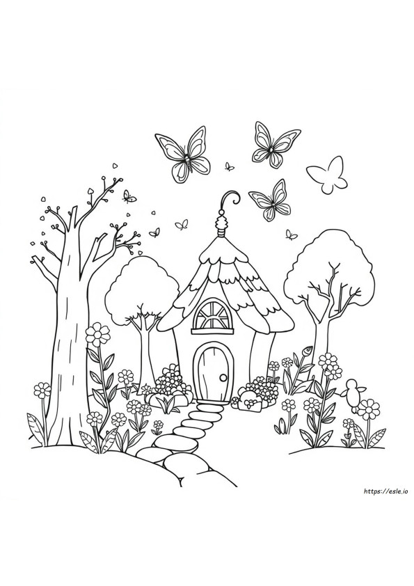 Fairy Village Coloring Pages
