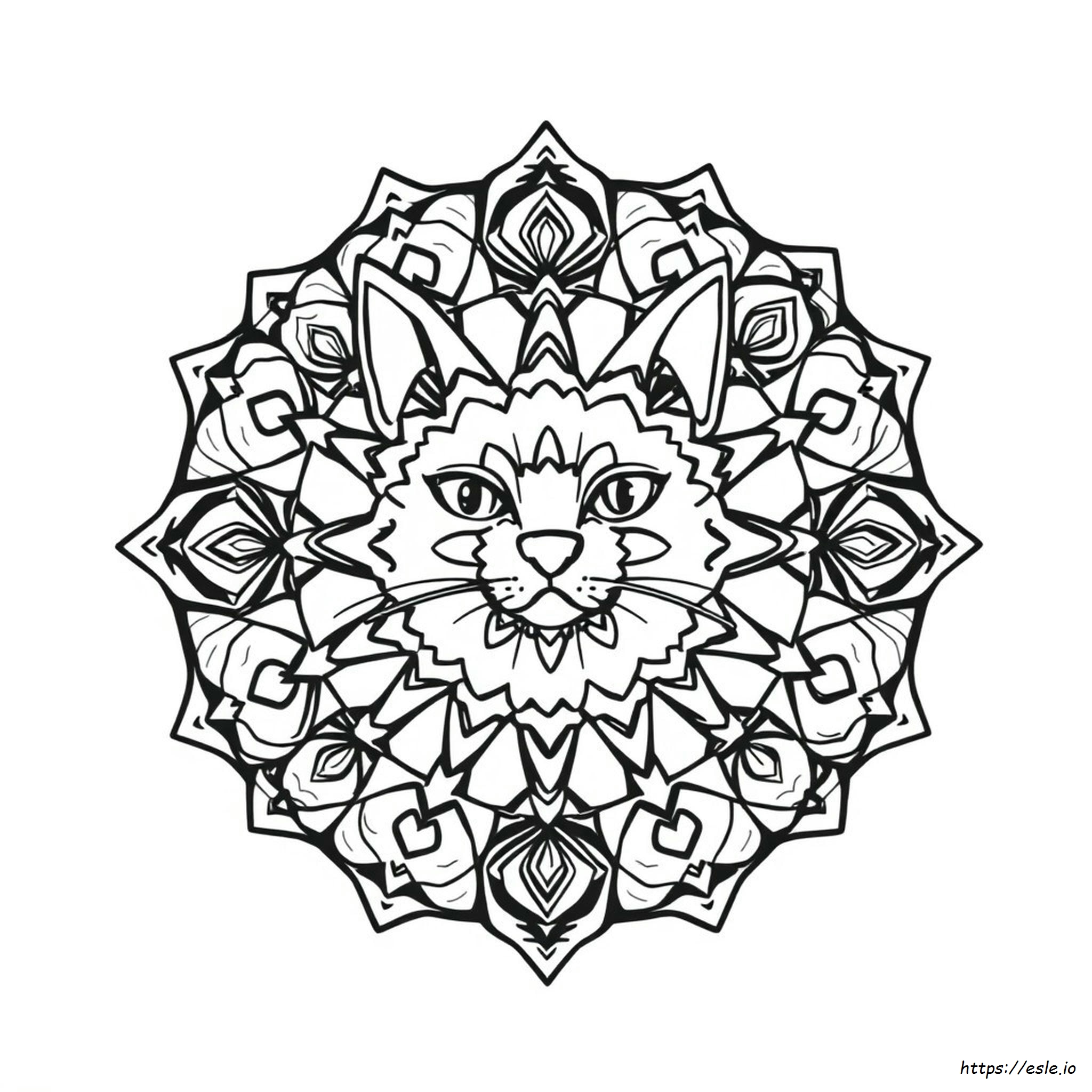 Printable Cat Mandala Coloring Pages
