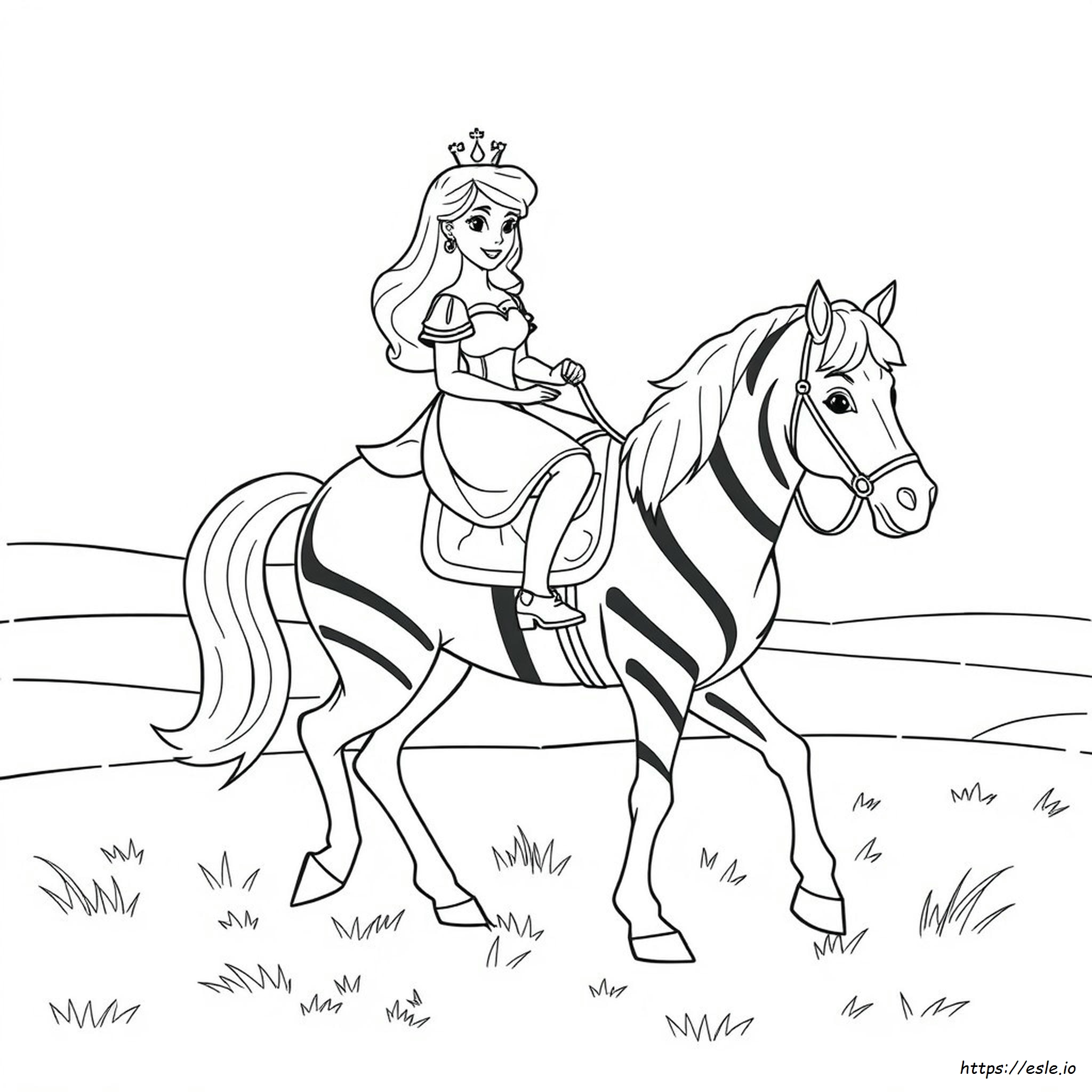 Princess Riding A Horse Coloring Pages