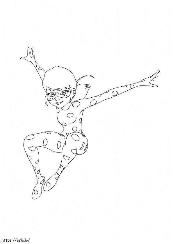 Ladybug Jumps On The Rooftops coloring page