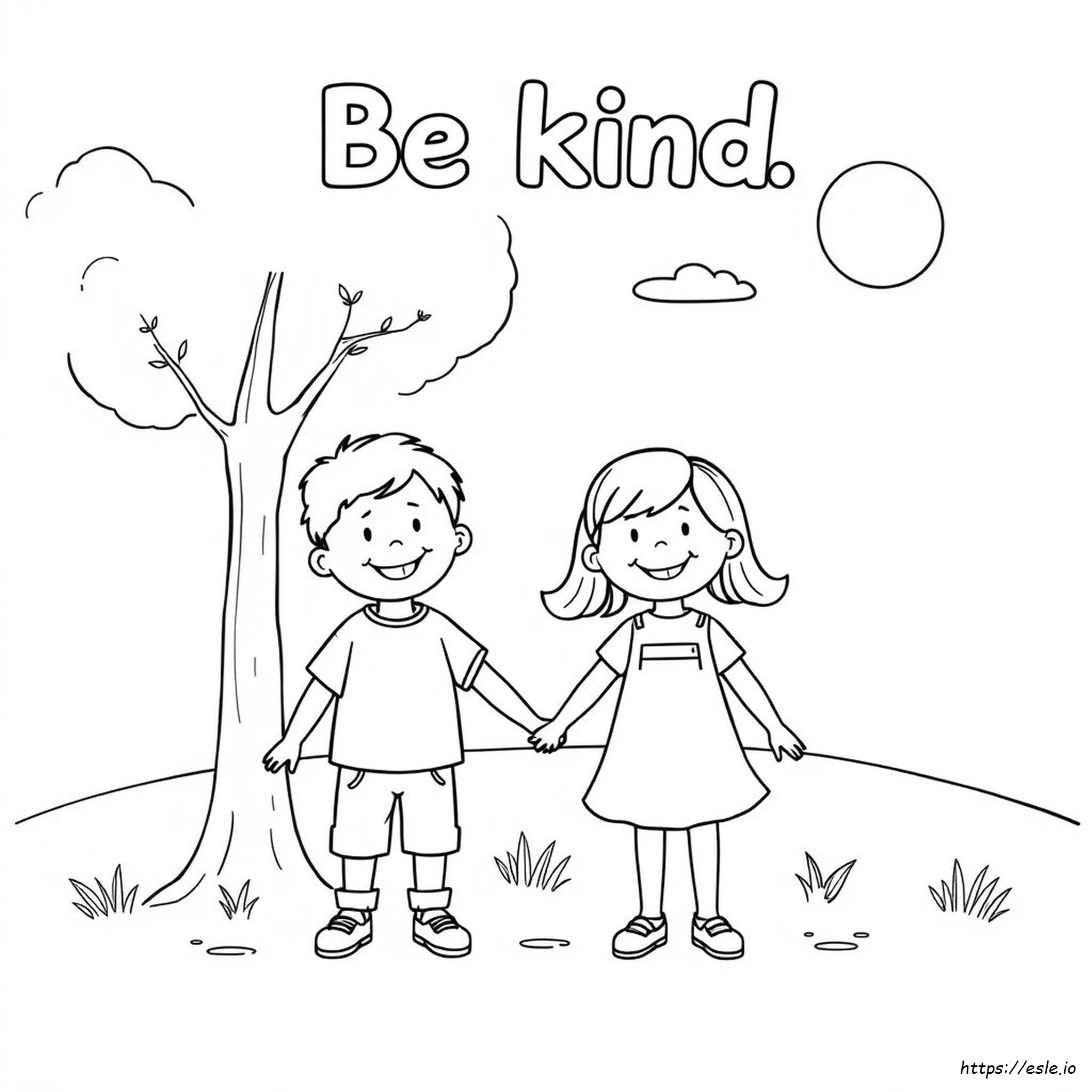 Be Kind Coloring Page Free Printable