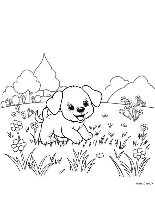 Little Puppy Coloring Page