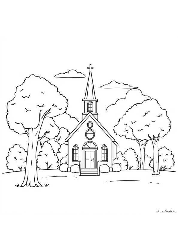 Gambar Mewarnai Gereja Untuk Anak