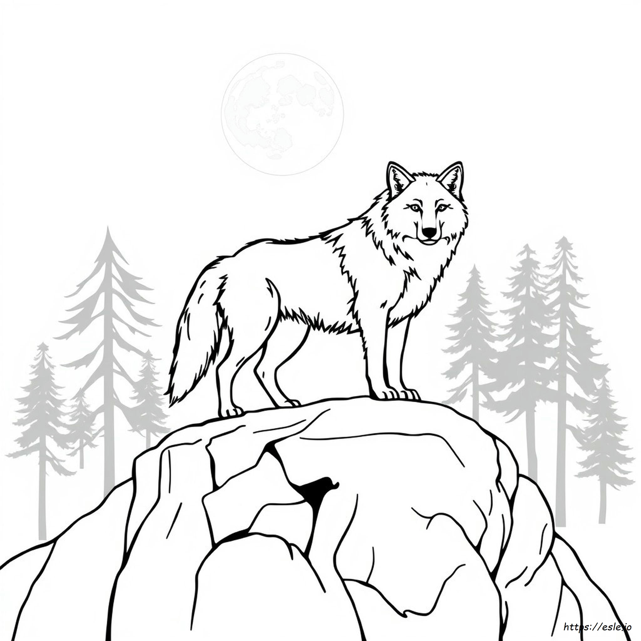 Realistic Wolf Coloring Pages