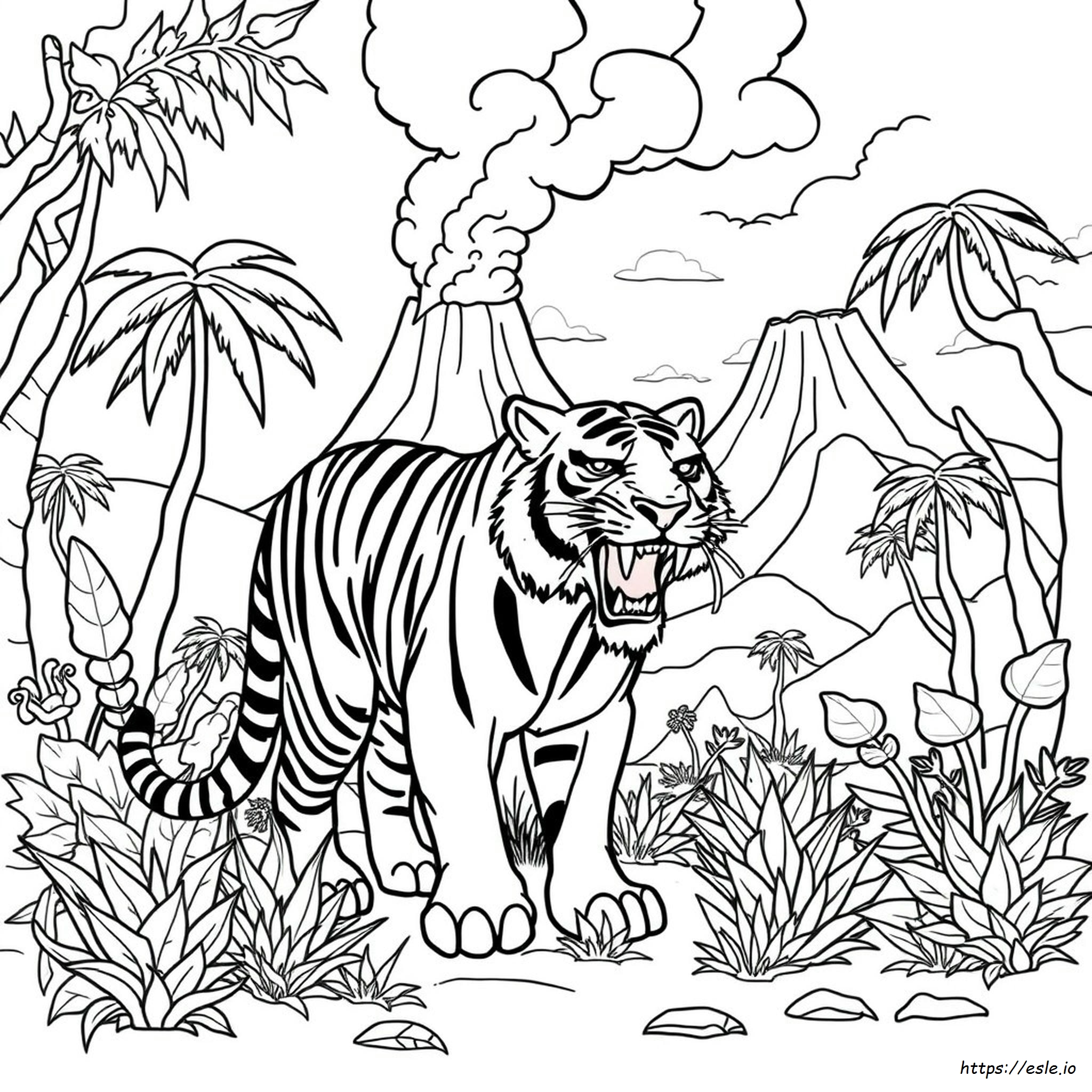 Sabre Tooth Tiger Colouring Pages