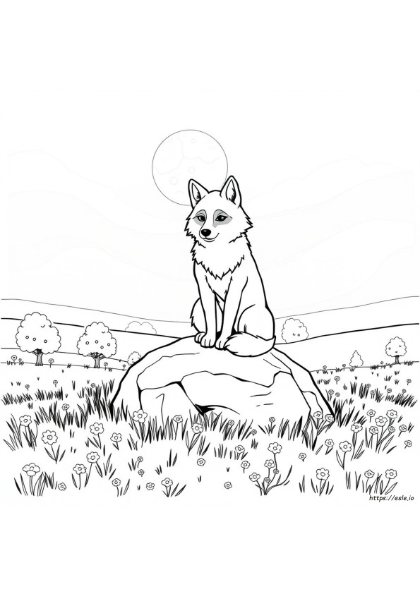 Coloriage Loup Mignon Style Anime