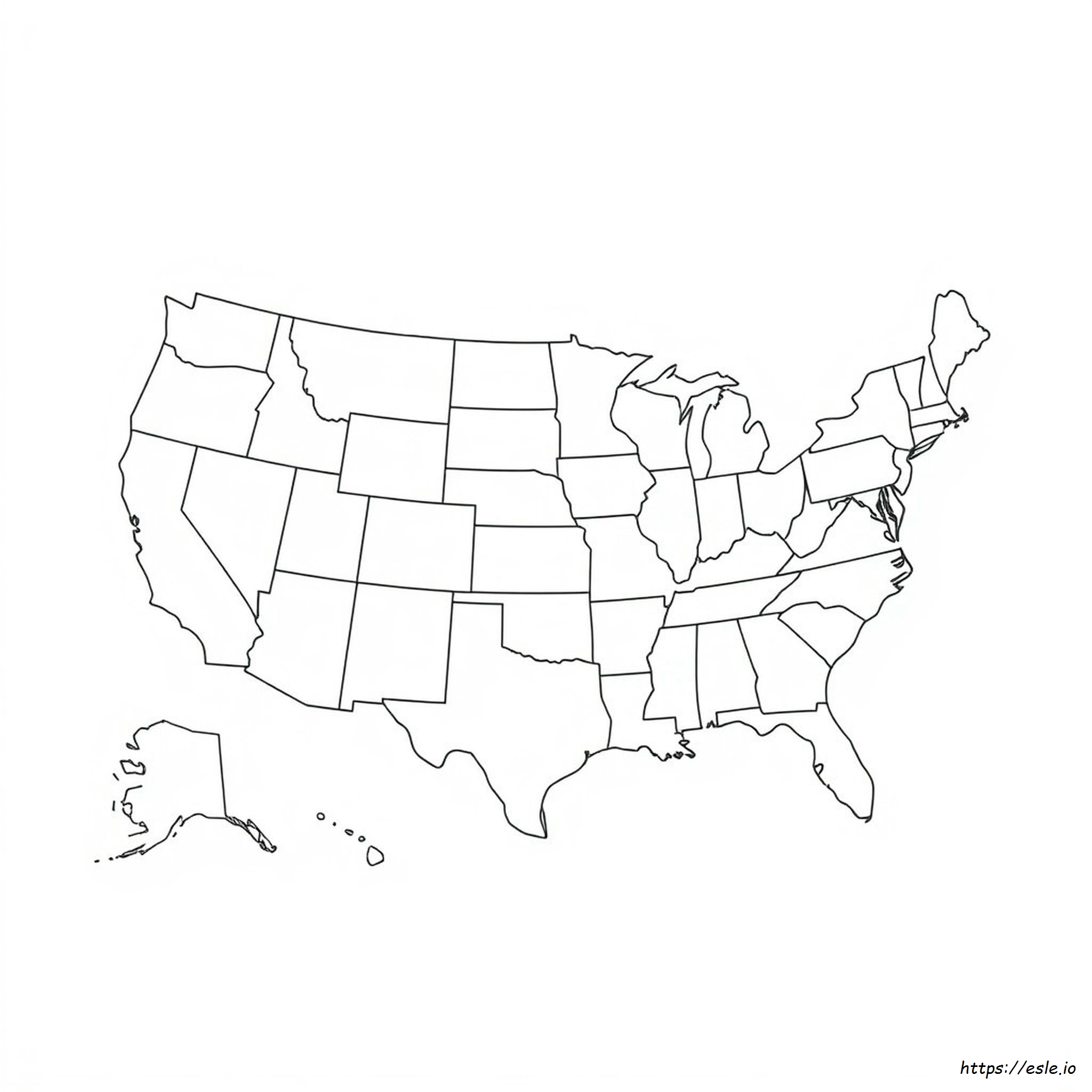 13 Colonies Map Coloring Page