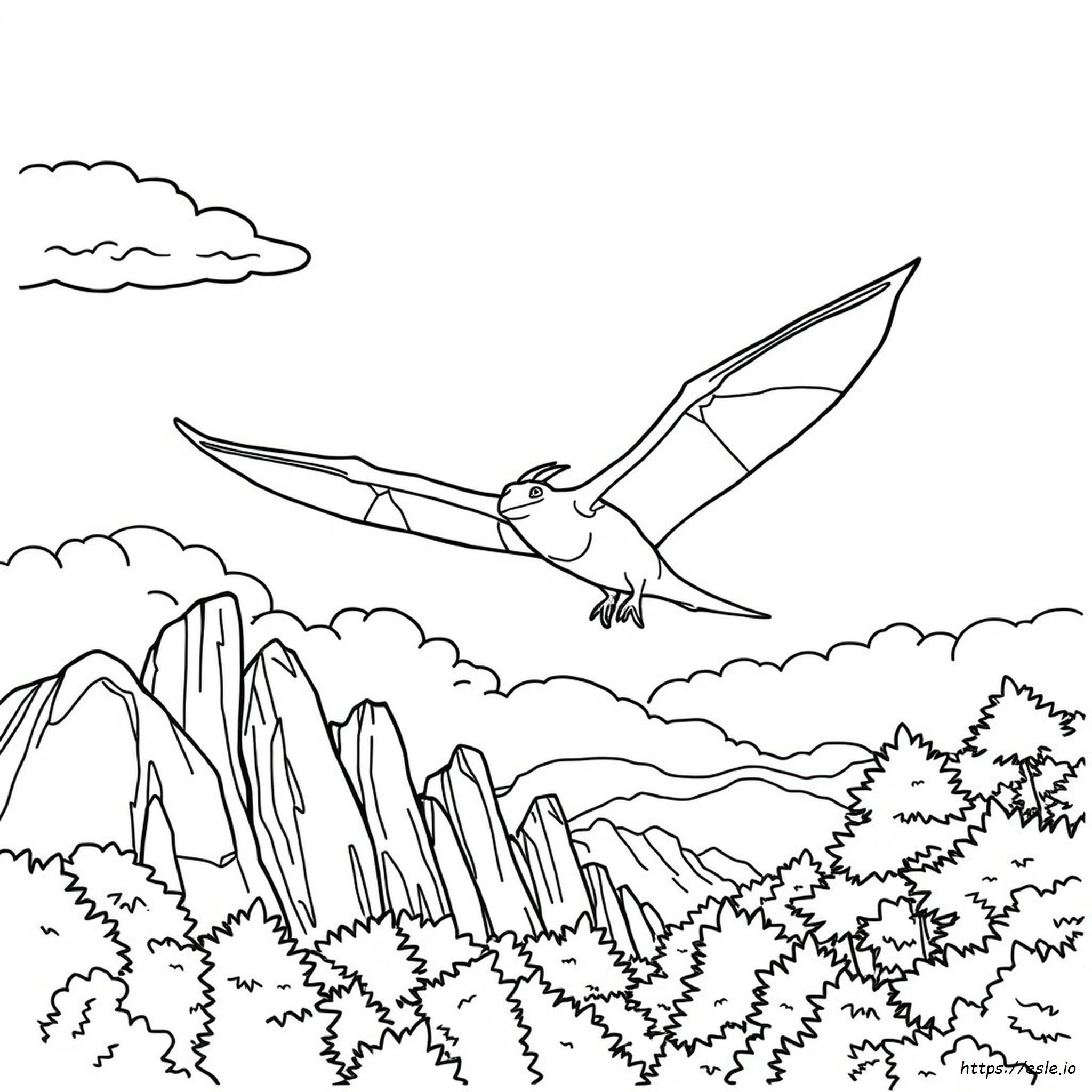 Planșe De Colorat Cu Pterodactil De Printat