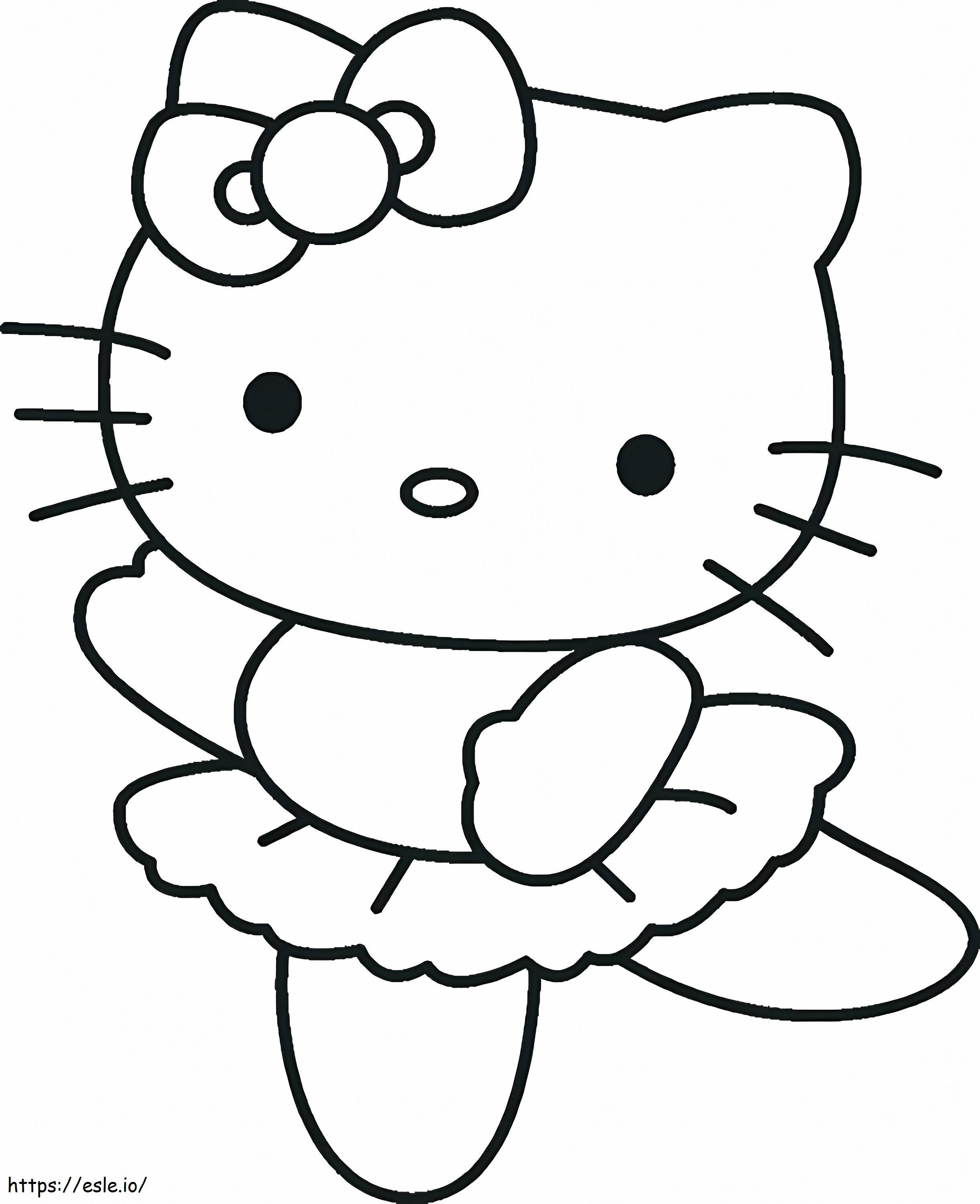  Imprimível Hello Kitty Folha de bailarina para crianças grátis para colorir