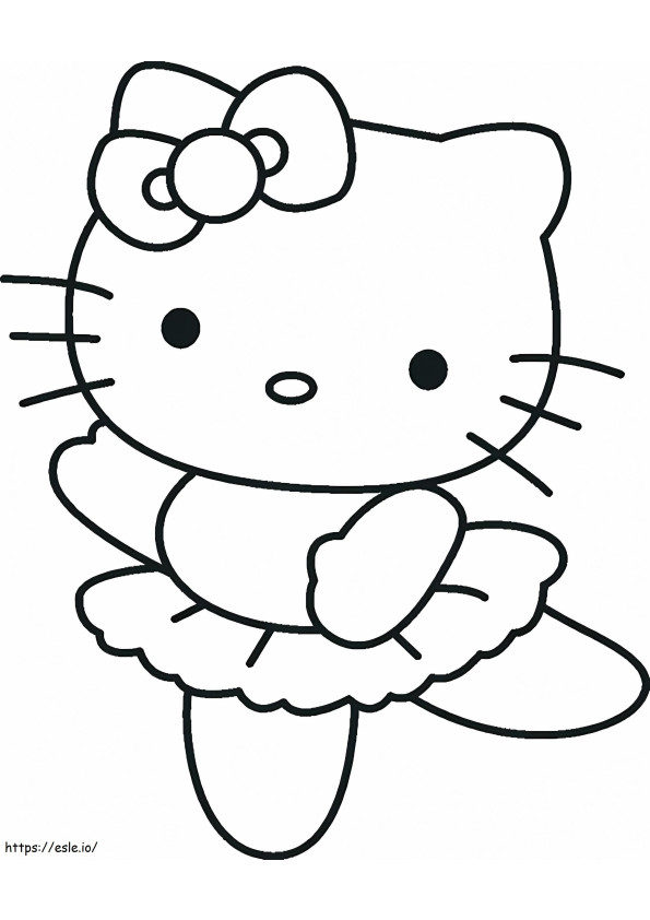  Hello Kitty imprimabilă, Imprimați o foaie de dansator de balet pentru copii gratuit de colorat