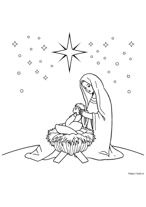 Jezus Geboorte Kleurplaat
