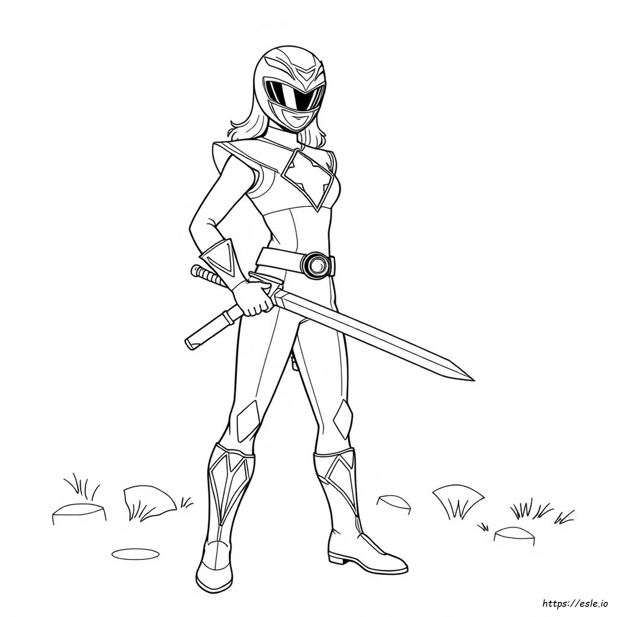 White Ranger Mighty Morphin Power Rangers Coloring Pages