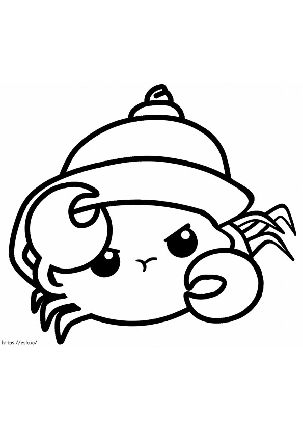 Kawaii Hermit Crab coloring page