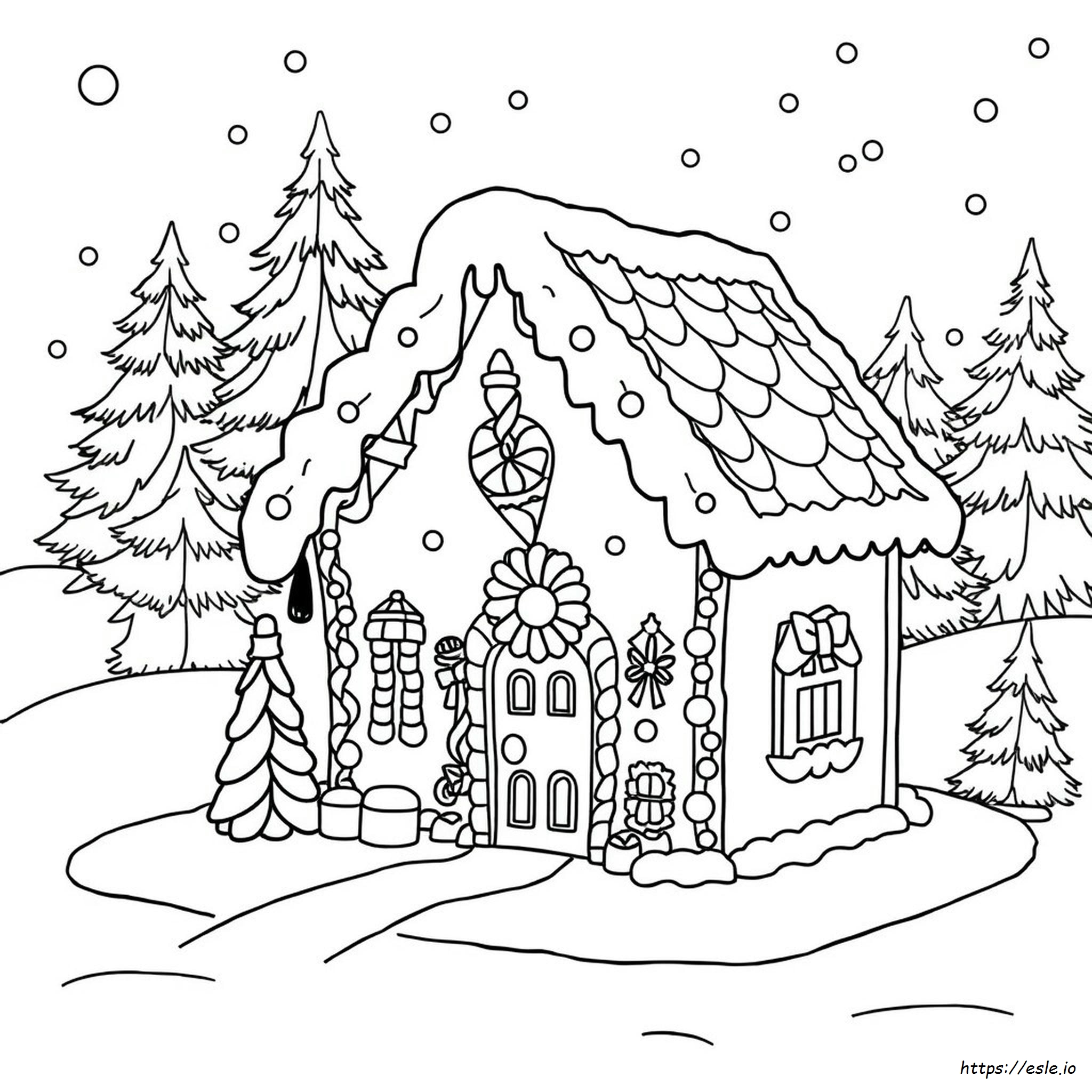 Disegni Da Colorare Gratuiti Di Case Di Pan Di Zenzero Natalizie Stampabili