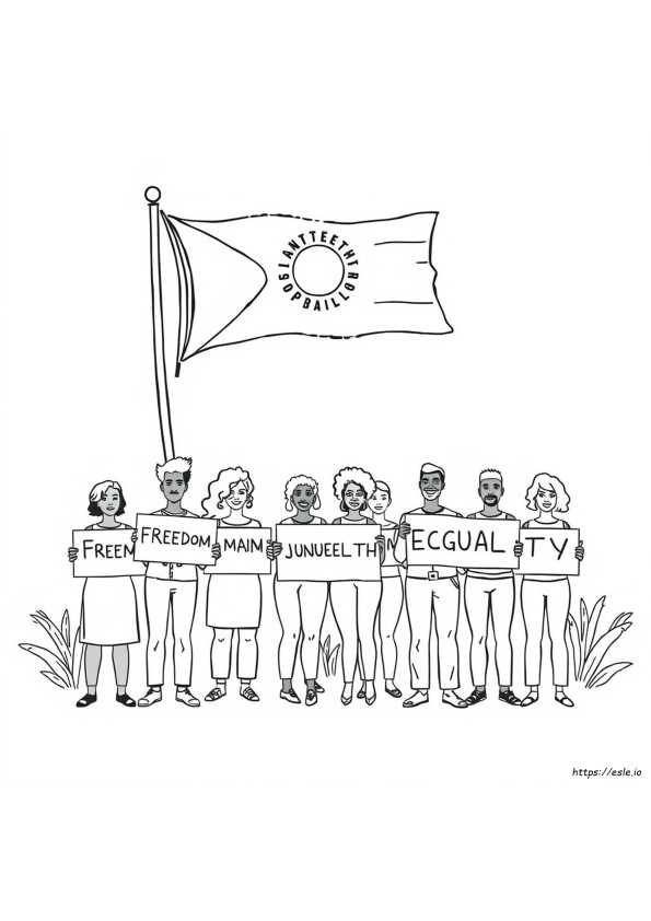 Gambar Mewarnai Juneteenth Untuk Anak