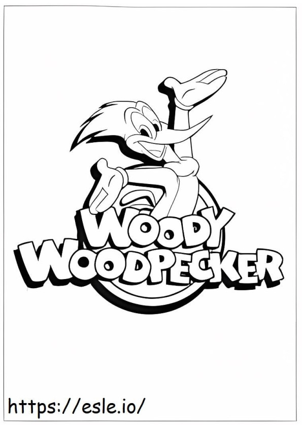 Coloriage Logo de Woody Woodpecker à imprimer dessin