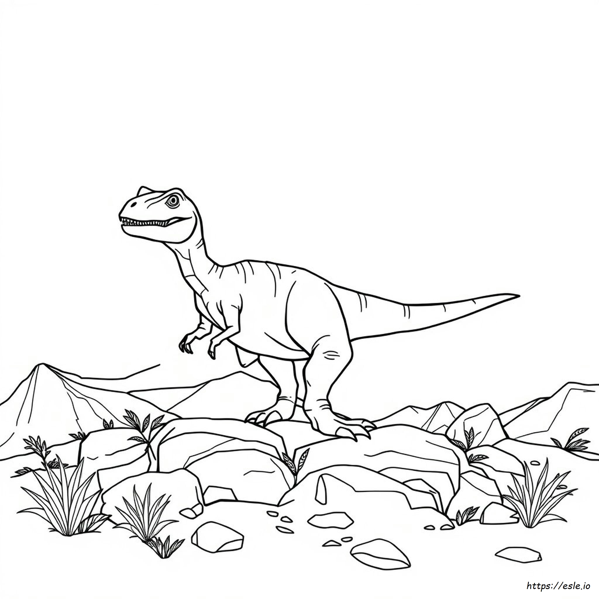 Blue Velociraptor Coloring Page