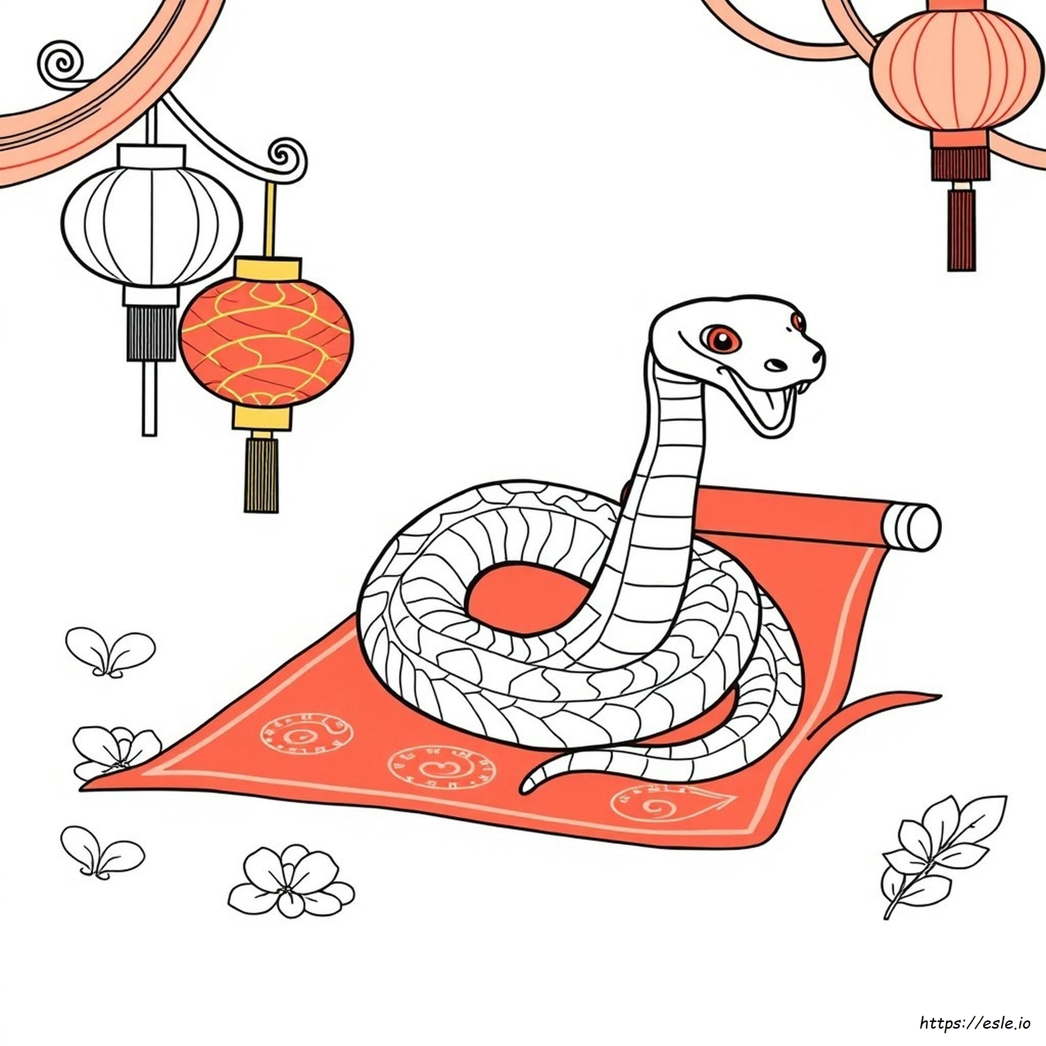 Snake Chinese New Year Colouring