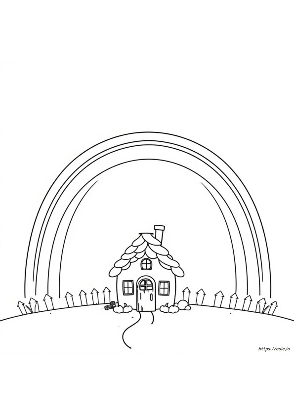 Regenbogen Und Haus Ausmalbilder
