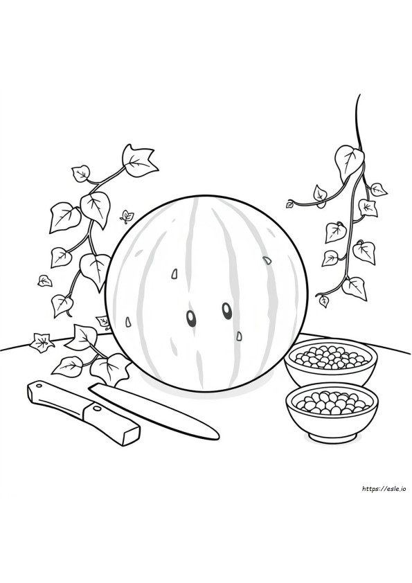 Drawing Watermelon Colouring
