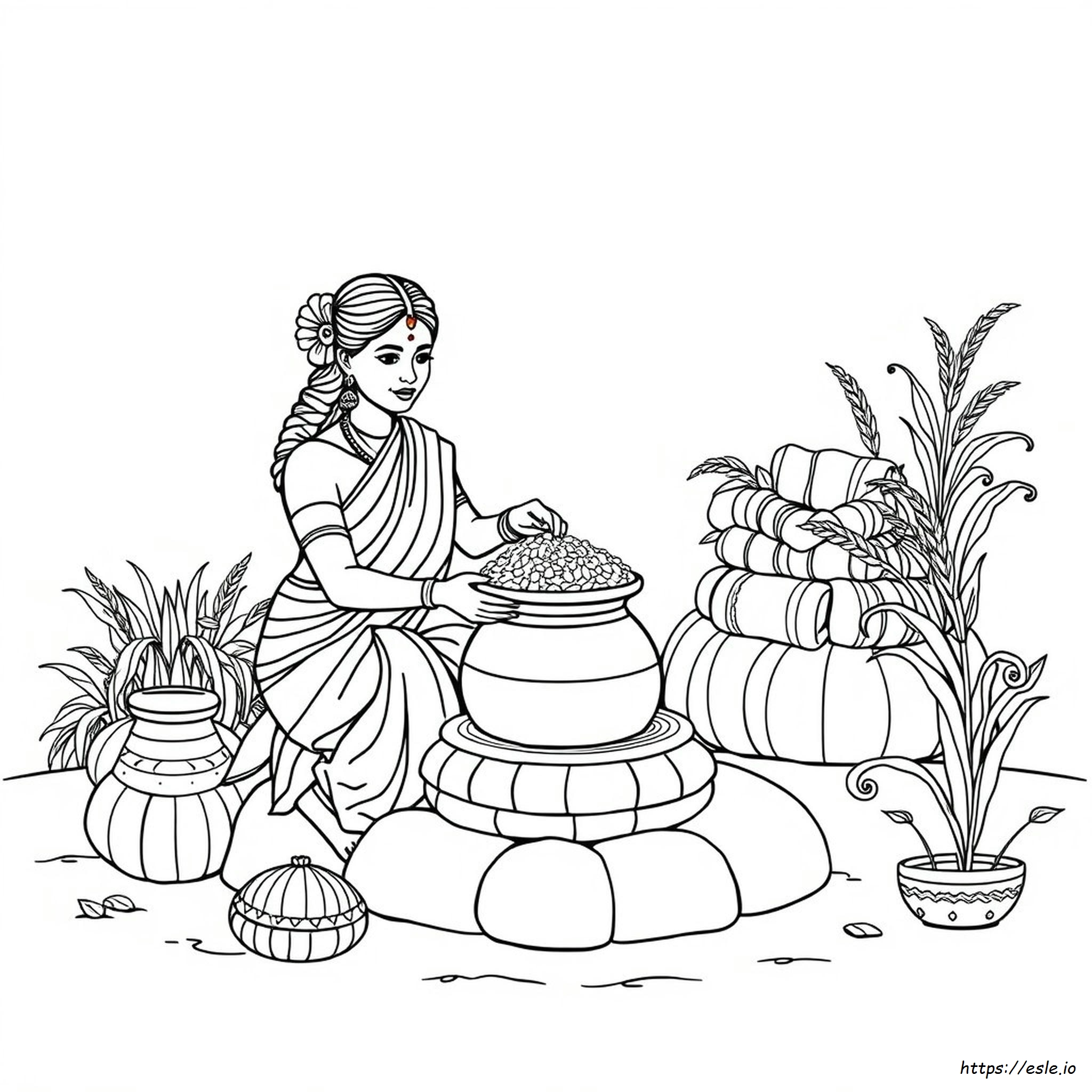 Thai Pongal Printbare Pongal Kleurplaten kleurplaat