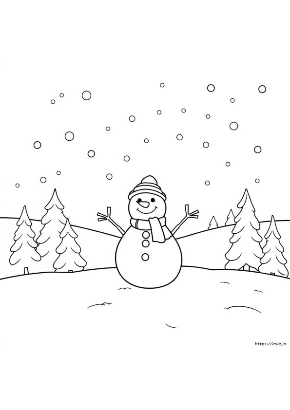 雪だるま ぬりえ