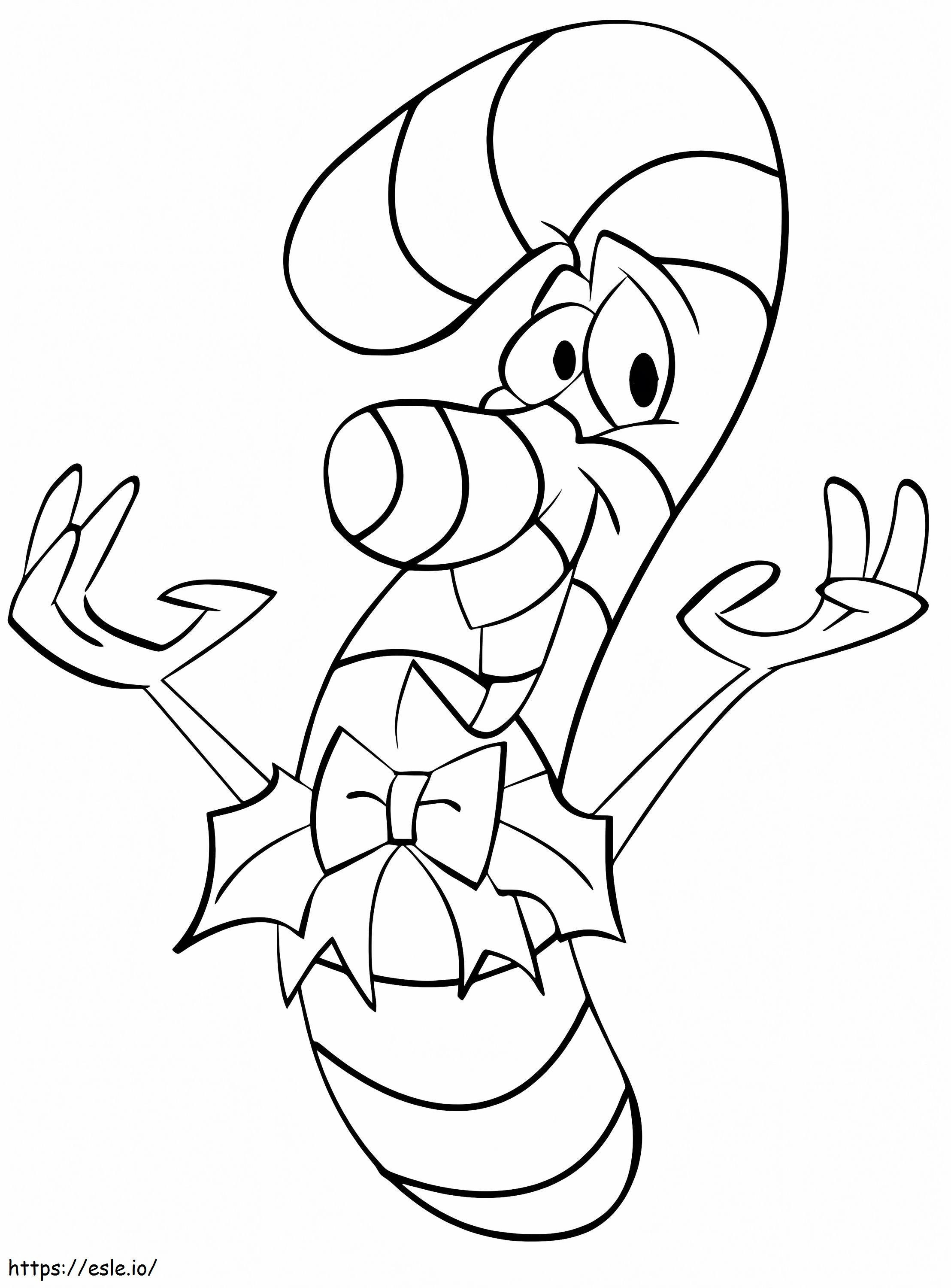 Cartoon Candy Cane coloring page
