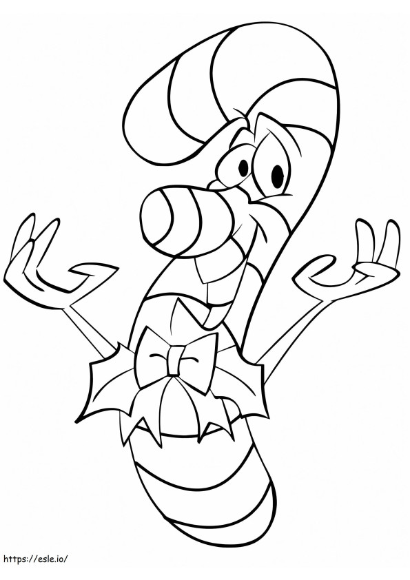 Cartoon Candy Cane coloring page