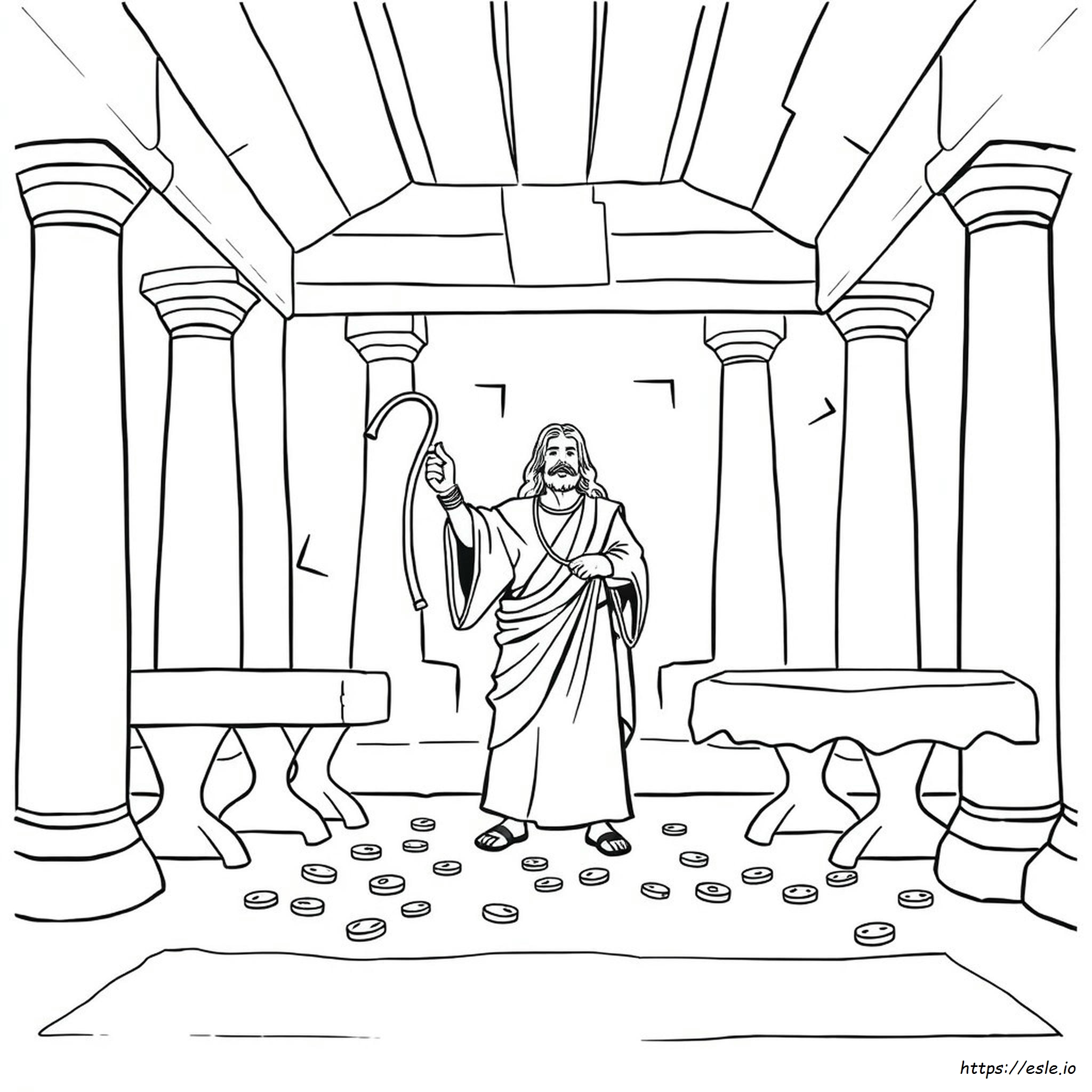 Jesus Cleanses The Temple Coloring Page