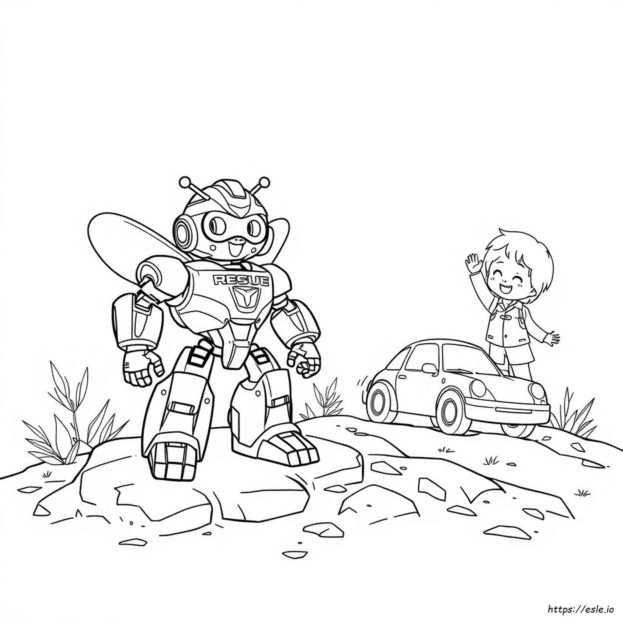 Bumblebee Rescue Bot Coloring Page