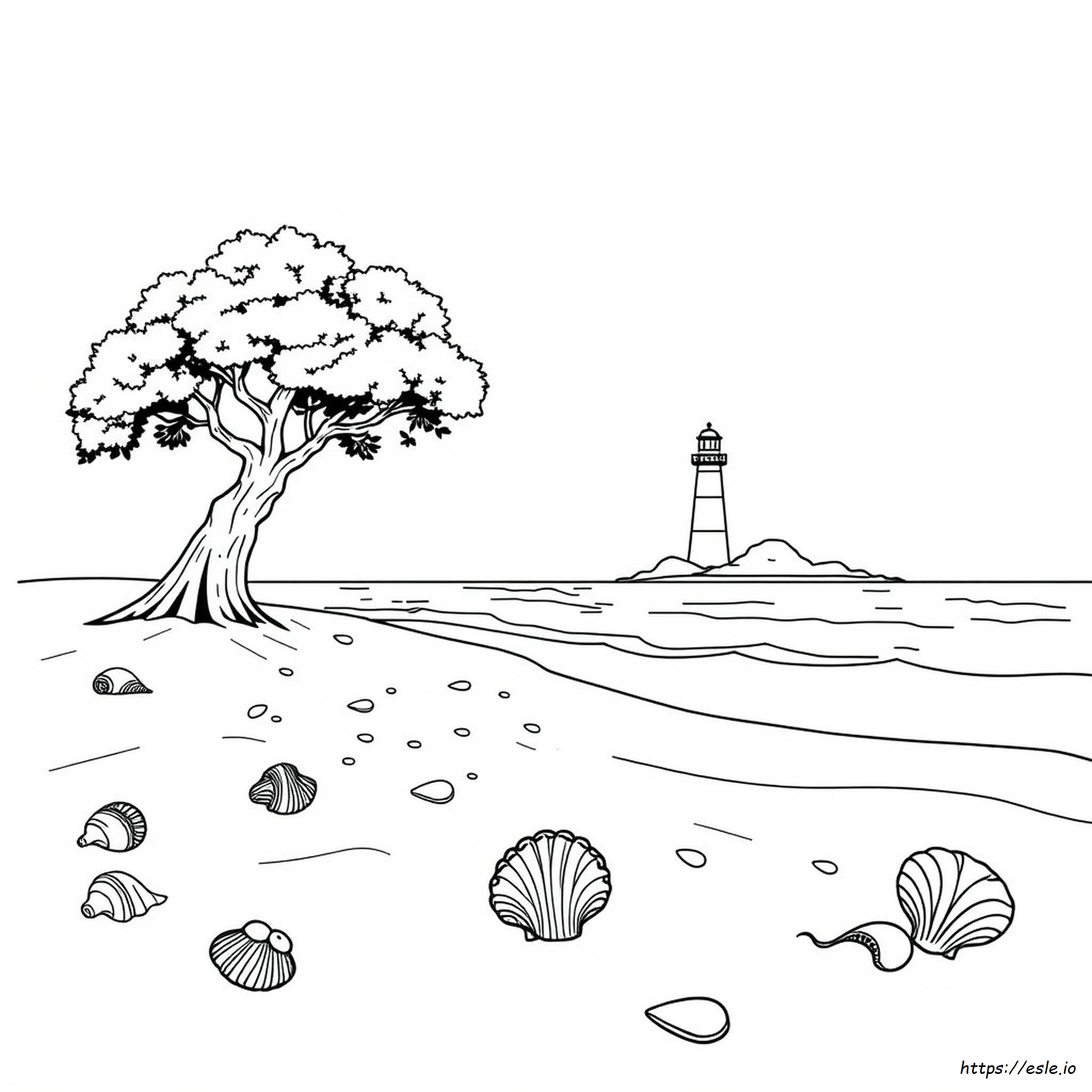 Beach Scene Coloring Pages Printable