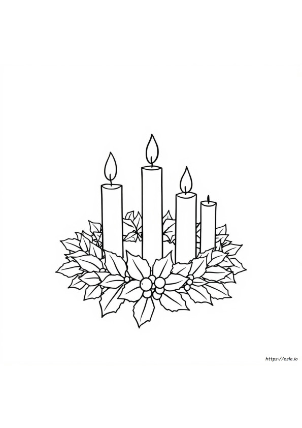 Yksinkertainen Adventtiseppele Värityskuva