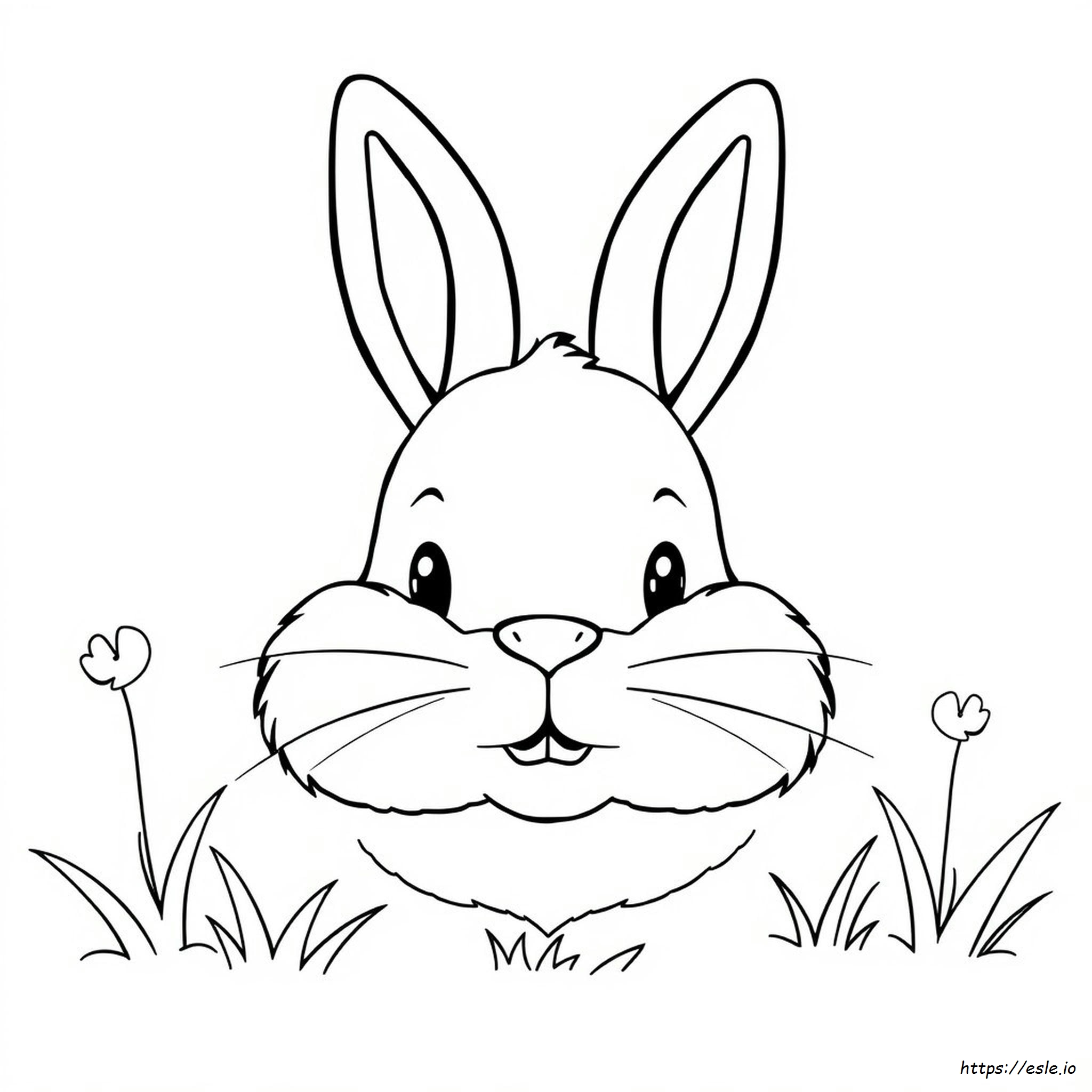 Cute Bunny Face Coloring Page